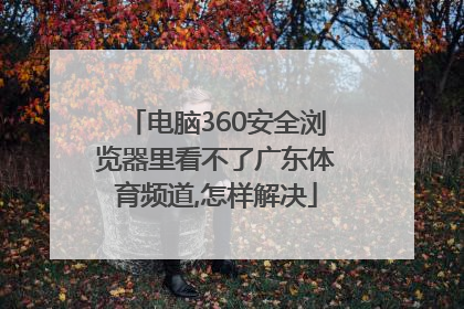 电脑360安全浏览器里看不了广东体育频道,怎样解决