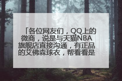 各位网友们，QQ上的微商，说是与天猫NBA旗舰店直接沟通，有正品的艾佛森球衣，帮看看是不是骗子谢谢