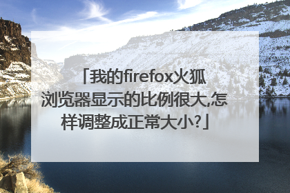 我的firefox火狐浏览器显示的比例很大,怎样调整成正常大小?