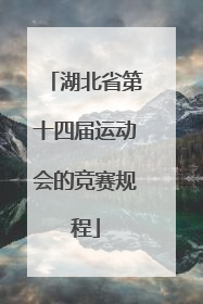 湖北省第十四届运动会的竞赛规程