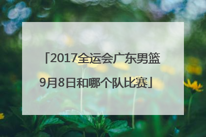 2017全运会广东男篮9月8日和哪个队比赛