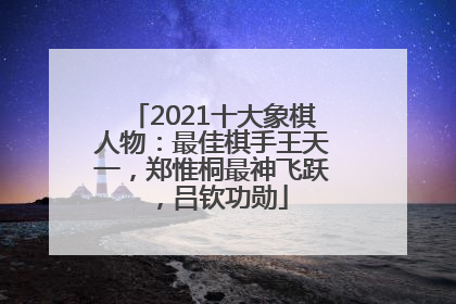 2021十大象棋人物：最佳棋手王天一，郑惟桐最神飞跃，吕钦功勋