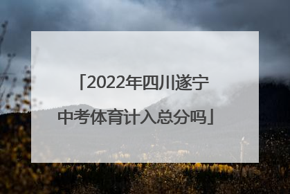 2022年四川遂宁中考体育计入总分吗