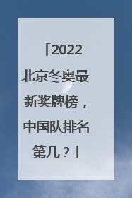 2022北京冬奥最新奖牌榜，中国队排名第几？