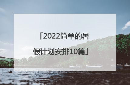 2022简单的暑假计划安排10篇