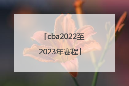 cba2022至2023年赛程