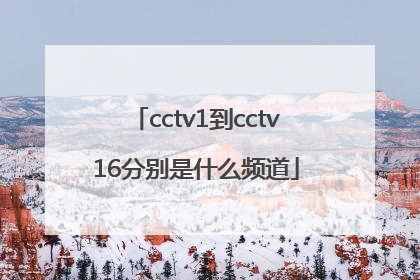 cctv1到cctv16分别是什么频道