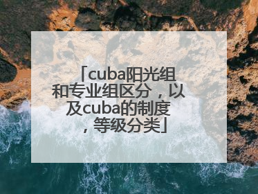 cuba阳光组和专业组区分，以及cuba的制度，等级分类