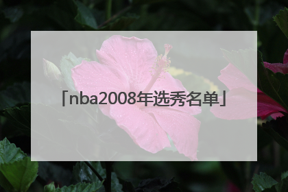 「nba2008年选秀名单」nba2008年选秀视频