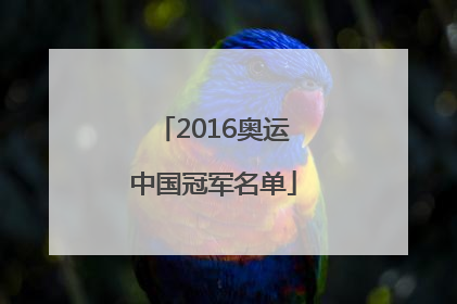 2016奥运中国冠军名单